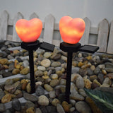 Outdoor Solar Garden Stake Lights Waterproof Solar Red Heart Shaped Pathway Lamps Landscape Lamp for Garden Lawn Decor