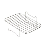 2Pcs Air Fryer Rack 304 Stainless Steel Dehydrator Rack with 4 Barbecue Sticks for 8QT Dual Basket Air Fryer