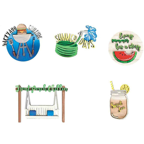 Summer Tiered Tray Decor Set Farmhouse Wood Tiered Tray Decor Items Summer Theme Mini Wooden Signs Home Kitchen Decorations