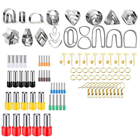 Polymer Clay Cutters DIY Clay Cutters Shapes for Polymer Jewelry Making with Earring Cards Hooks DIY Plastic Bags In Australia - Darrahopens