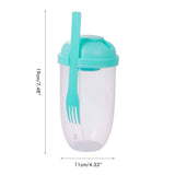 Fresh Salad Container Serving Cup with Dressing Container Fork Portable Plastic Food Storage Bottle for Picnic Lunch In Australia - Darrahopens