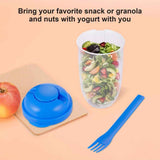 Fresh Salad Container Serving Cup with Dressing Container Fork Portable Plastic Food Storage Bottle for Picnic Lunch In Australia - Darrahopens