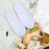 1 Pair Fleece Slippers Portable Washable One Time Non Slip Thick Home Slippers for Family Spa Guests Hotels Travel