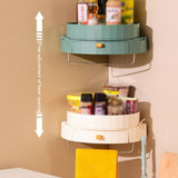 Rotating Spice Rack Holder with Drawer Wall Mounted Kitchen Spice Storage Shelves Bathroom Kitchen Storage Rack Organizer