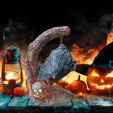 Halloween Resin Pumpkin Bat Decorations Lights Halloween Decor Lanterns Night Light Lamp