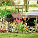 Decorative Garden Stakes Fairy Silhouette Metal Yard Stakes Arts Outdoor Garden Decor Spring Decor