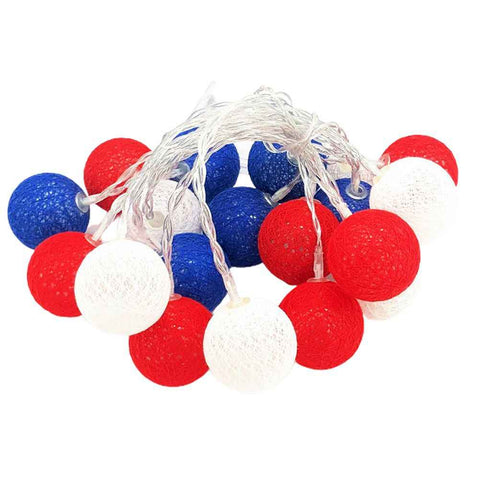 4th of July Decoration Lights 3 Meter 20 LED Independence Day String Lights with Red White Blue Balls Patriotic Patio Light for Patio Party Holiday Decor In Australia - Darrahopens
