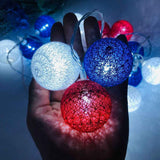 4th of July Decoration Lights 3 Meter 20 LED Independence Day String Lights with Red White Blue Balls Patriotic Patio Light for Patio Party Holiday Decor In Australia - Darrahopens