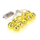 1.8m 10 Lights 5cm Golden Sphere Warm Light Mirror Light String Christmas Lights String Christmas Tree Decoration In Australia - Darrahopens