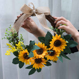 Simulation Sunflower Wreath Home Wedding Decoration Rattan Artificial Wreath In Australia - Darrahopens