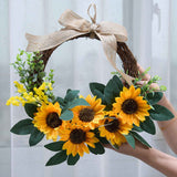 Simulation Sunflower Wreath Home Wedding Decoration Rattan Artificial Wreath In Australia - Darrahopens