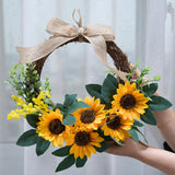 Simulation Sunflower Wreath Home Wedding Decoration Rattan Artificial Wreath