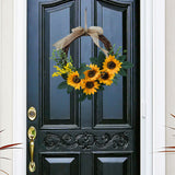Simulation Sunflower Wreath Home Wedding Decoration Rattan Artificial Wreath