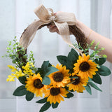 Simulation Sunflower Wreath Home Wedding Decoration Rattan Artificial Wreath