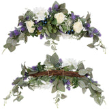 Lavender Wreath Artificial Lavender Floral Wreath for Wedding Party Wall Window Backdrop Home Decor