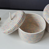 Storage Basket Soft Cotton Basket Cute Decorative Multifunction Basket for Bedroom Office Living Room