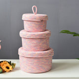 Storage Basket Soft Cotton Basket Cute Decorative Multifunction Basket for Bedroom Office Living Room