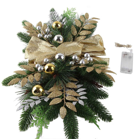 Artificial Christmas Swag Beautiful Exquisite Fade Resistant Christmas Teardrop Swag for Front Door Wall Living Room Kitchen Store Garden In Australia - Darrahopens