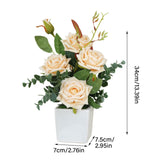 Rose Potted Plant Simulation Flowers Ceramic Small Bonsai Artificial Rose Potted