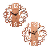 Wooden Wall Clock 8.7in Diameter White Double Layer Ultra Quiet Silent Wall Clock