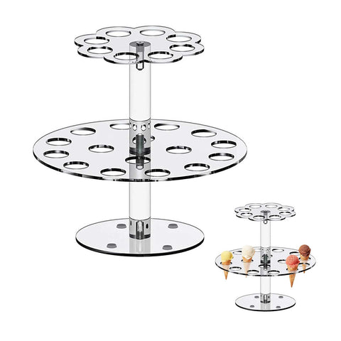 Acrylic Ice Cream Cone Bracket Popcorn Cone Display Rack