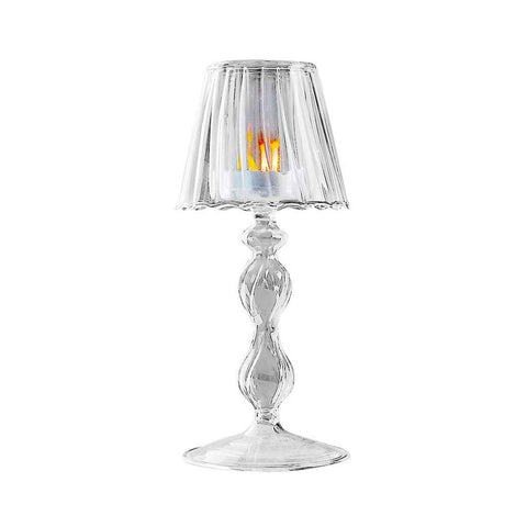 Glass Candle Holder Tansparent Table Lamp Shape Candlestick Holder for Din In Australia - Darrahopens
