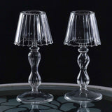 Glass Candle Holder Tansparent Table Lamp Shape Candlestick Holder for Din In Australia - Darrahopens