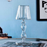 Glass Candle Holder Tansparent Table Lamp Shape Candlestick Holder for Din In Australia - Darrahopens