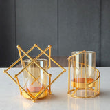 16x14cm Vase Gold Decorative Clear Glass Rugged Flower Vase For Wedding Arty