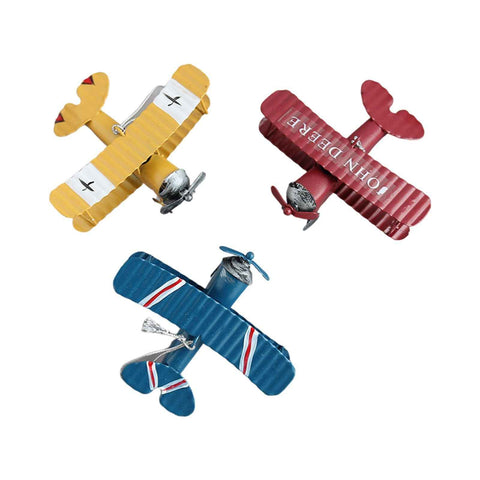 3pcs Airplane Hanging Ornament Retro Decoration Iron Airplane Model for Car Desktop Yellow Red Blue In Australia - Darrahopens