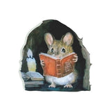 Cartoon Cute Candlelight Reading Mice Stick Mouse Hole Home Wall Decoration Wall Stickers In Australia - Darrahopens