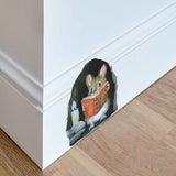 Cartoon Cute Candlelight Reading Mice Stick Mouse Hole Home Wall Decoration Wall Stickers In Australia - Darrahopens