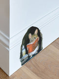 Cartoon Cute Candlelight Reading Mice Stick Mouse Hole Home Wall Decoration Wall Stickers