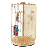 3 in 1 Jewelry Stand Display Multi Tiers Wooden Swivel Base Jewelry Display Holder for Necklace Gold In Australia - Darrahopens