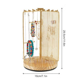 3 in 1 Jewelry Stand Display Multi Tiers Wooden Swivel Base Jewelry Display Holder for Necklace Gold In Australia - Darrahopens