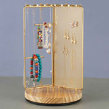 3 in 1 Jewelry Stand Display Multi Tiers Wooden Swivel Base Jewelry Display Holder for Necklace Gold In Australia - Darrahopens
