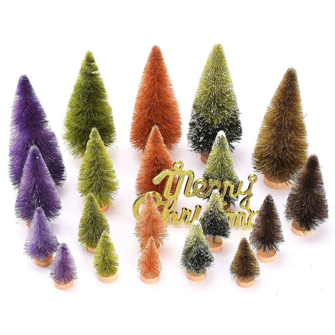21pcs Artificial Christmas Trees Set Decoration Sisal Wood False Christmas Trees Kit In Australia - Darrahopens