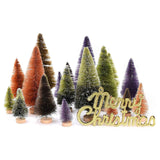 21pcs Artificial Christmas Trees Set Decoration Sisal Wood False Christmas Trees Kit In Australia - Darrahopens