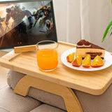 Wooden Sofa Tray Mobile Phone Stand Fruit Plate Wood Craft Ornament