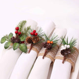Pinecone Napkin Rings Sweet Reusable Christmas Napkin Holders Table Decor for Dinner Party Anniversary In Australia - Darrahopens