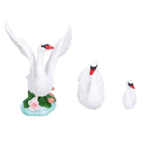 3pcs Resin Swan Ornaments Simulation Decorative Swan Figurine for Miniature Garden Home In Australia - Darrahopens