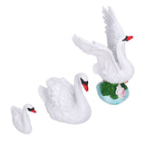 3pcs Resin Swan Ornaments Simulation Decorative Swan Figurine for Miniature Garden Home In Australia - Darrahopens
