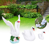 3pcs Resin Swan Ornaments Simulation Decorative Swan Figurine for Miniature Garden Home
