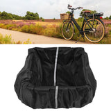 Bike Basket Cover Black Snow Defence Waterproof Dustproof Lightweight Reflect Light Bike Basket Liner