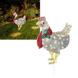 Christmas Chicken Shape Decorative LED Lights Light Up Christmas Decor with Scarf for Indoor Outdoor Room Yard