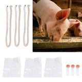 3Sets Saliva Sampling Rope Strong Practicability Complete Tools Soft Cotton Rope Swine Fever Detection Tool for Pigs