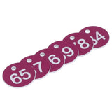50Pcs Numbered Label Round Simple Beautiful Beehive Tag Breeding Supplies for Beekeeping Animal HusbandryNumbers 51 to 100 Purple