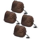 4PCS Car Rearview Mirror Protective Cover 190T Polyester Taffeta Faucet Frost Guard CoverBrown