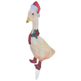 Light Up Duck Decor Metal Duck Garden Stake with Decorative Light String for Outdoor Ornament