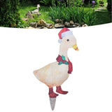 Light Up Duck Decor Metal Duck Garden Stake with Decorative Light String for Outdoor Ornament